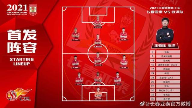 Yaoshi ent-亚泰vs武汉首发：儒尼奥尔先发 姆比亚埃弗拉出战